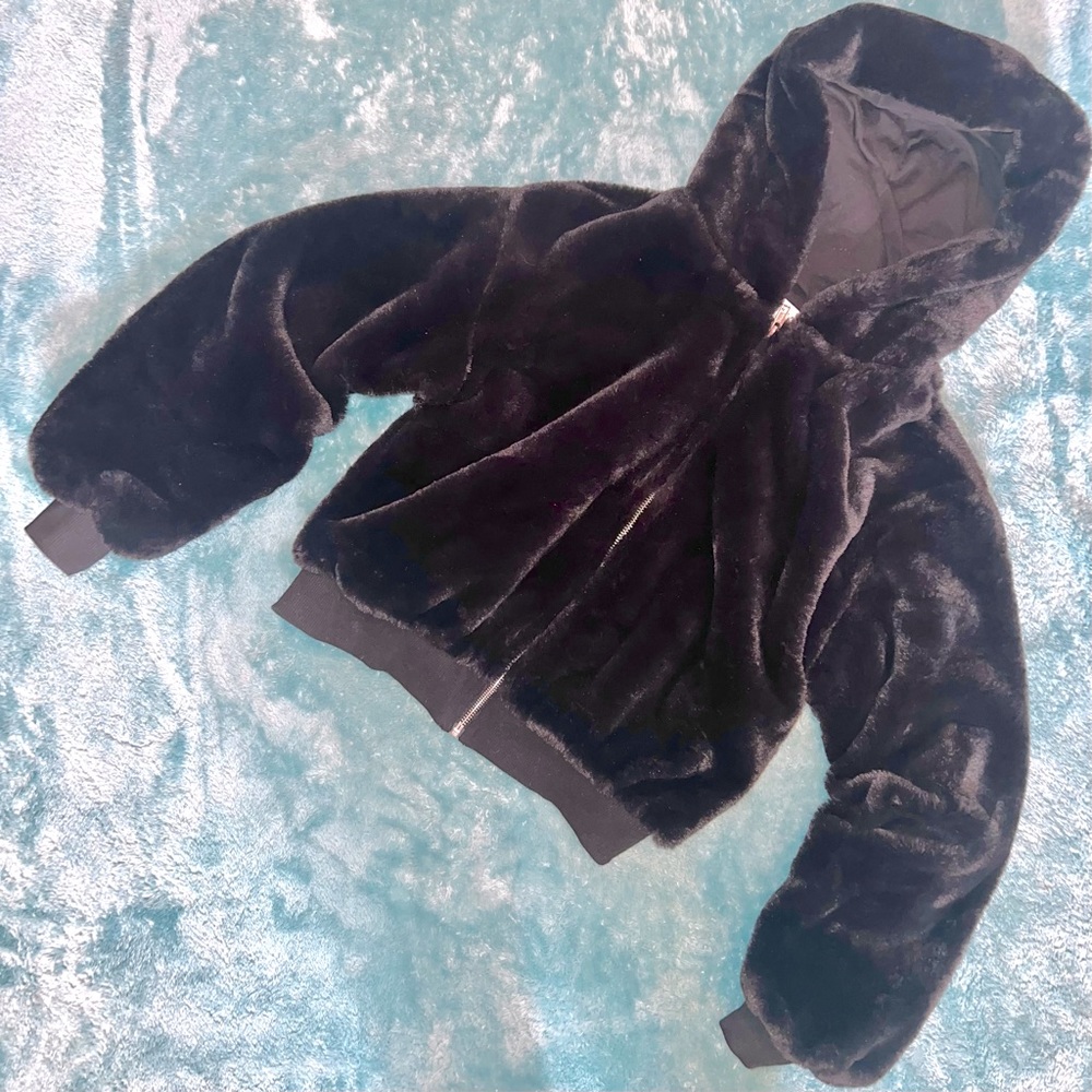 Teddy Fur Cropped Hoodie